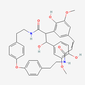 13-Hydroxy-11-[hydroxy-(4-hydroxy-3-methoxyphenyl)methyl]-14-methoxy-2-oxa-9,20-diazatetracyclo[21.2.2.23,6.112,16]triaconta-1(25),3(30),4,6(29),12,14,16(28),17,23,26-decaene-10,19-dione