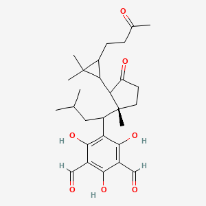 5-[1-[(1R)-2-[2,2-dimethyl-3-(3-oxobutyl)cyclopropyl]-1-methyl-3-oxocyclopentyl]-3-methylbutyl]-2,4,6-trihydroxybenzene-1,3-dicarbaldehyde