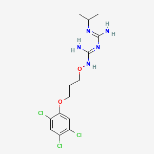 B1242862 Imidodicarbonimidic diamide, N-(1-methylethyl)-N'-(3-(2,4,5-trichlorophenoxy)propoxy)-, hydrochloride CAS No. 152662-90-3