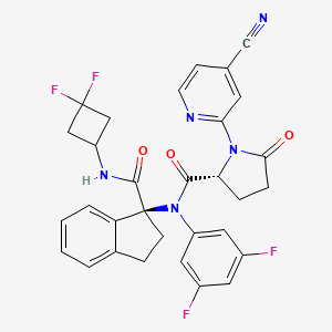 (2R)-1-(4-cyanopyridin-2-yl)-N-[(1S)-1-[(3,3-difluorocyclobutyl)carbamoyl]-2,3-dihydroinden-1-yl]-N-(3,5-difluorophenyl)-5-oxopyrrolidine-2-carboxamide