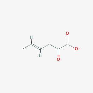 molecular formula C6H7O3- B1242882 反式-2-氧代己-4-烯酸酯 