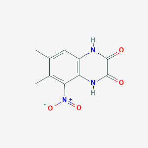 molecular formula C10H9N3O4 B1242884 6,7-Dimethyl-5-nitro-1,4-dihydroquinoxaline-2,3-dione 