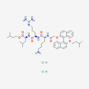 3-Methylbutyl (2S)-2-[[(2R)-2-[[(2R)-6-amino-2-[[2-[1-[2-(3-methylbutoxy)naphthalen-1-yl]naphthalen-2-yl]oxyacetyl]amino]hexanoyl]amino]-5-(diaminomethylidene-amino)pentanoyl]amino]-4-methylpentanoate dihydrochloride