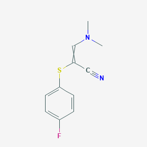 3-(Dimethylamino)-2-(4-fluorophenyl)sulfanylprop-2-enenitrile