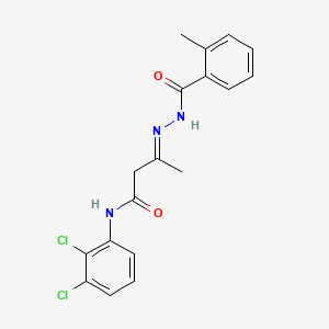 molecular formula C18H17Cl2N3O2 B1242912 N-[(E)-[4-(2,3-dichloroanilino)-4-oxobutan-2-ylidene]amino]-2-methylbenzamide 