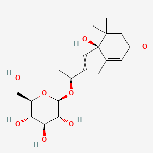 (4S)-4-hydroxy-3,5,5-trimethyl-4-[(1E,3S)-3-{[(2R,3R,4S,5S,6R)-3,4,5-trihydroxy-6-(hydroxymethyl)oxan-2-yl]oxy}but-1-en-1-yl]cyclohex-2-en-1-one