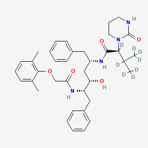 (2S)-2,3,4,4,4-pentadeuterio-N-[(2S,4S,5S)-5-[[2-(2,6-dimethylphenoxy)acetyl]amino]-4-hydroxy-1,6-diphenylhexan-2-yl]-2-(2-oxo-1,3-diazinan-1-yl)-3-(trideuteriomethyl)butanamide