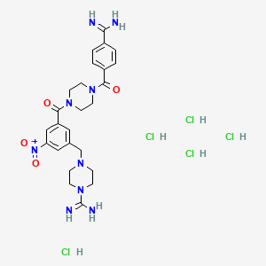 4-[[3-[4-(4-carbamimidoylbenzoyl)piperazine-1-carbonyl]-5-nitrophenyl]methyl]piperazine-1-carboximidamide;pentahydrochloride