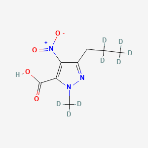 molecular formula C8H11N3O4 B12429336 1-Methyl-4-nitro-3-propyl-1H-pyrazole-5-carboxylic acid-d8 