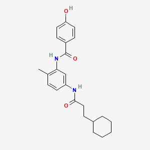 molecular formula C23H28N2O3 B1242937 N-[5-(3-Cyclohexyl-propionylamino)-2-methyl-phenyl]-4-hydroxy-benzamide 