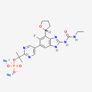 molecular formula C21H24FN6Na2O6P B12429383 Fobrepodacin (disodium) 