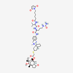 molecular formula C58H86N7O10S+ B12429424 [(2R,3S,4S,6R,8R,14R)-4-ethenyl-3-hydroxy-2,4,7,14-tetramethyl-9-oxo-6-tricyclo[5.4.3.01,8]tetradecanyl] 2-[[(1R,5S)-8-[[4-[[(2S)-5-(carbamoylamino)-2-[[(2S)-2-[6-(2,5-dioxopyrrol-1-yl)hexanoylamino]-3-methylbutanoyl]amino]pentanoyl]amino]phenyl]methyl]-8-methyl-8-azoniabicyclo[3.2.1]octan-3-yl]sulfanyl]acetate 