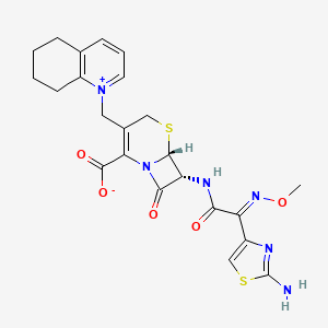 (6R,7R)-7-[[(2E)-2-(2-amino-1,3-thiazol-4-yl)-2-methoxyiminoacetyl]amino]-8-oxo-3-(5,6,7,8-tetrahydroquinolin-1-ium-1-ylmethyl)-5-thia-1-azabicyclo[4.2.0]oct-2-ene-2-carboxylate