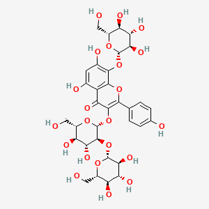 molecular formula C33H40O22 B12429566 3-[(2R,3S,4R,5R,6S)-4,5-dihydroxy-6-(hydroxymethyl)-3-[(2R,3S,4R,5R,6S)-3,4,5-trihydroxy-6-(hydroxymethyl)oxan-2-yl]oxyoxan-2-yl]oxy-5,7-dihydroxy-2-(4-hydroxyphenyl)-8-[(2S,3R,4S,5S,6R)-3,4,5-trihydroxy-6-(hydroxymethyl)oxan-2-yl]oxychromen-4-one 