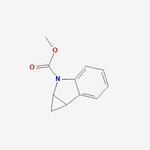 molecular formula C11H11NO2 B124296 methyl 1a,6b-dihydro-1H-cyclopropa[b]indole-2-carboxylate CAS No. 148323-46-0