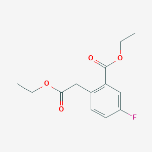 molecular formula C13H15FO4 B12429620 Ethyl 2-(2-ethoxy-2-oxoethyl)-5-fluorobenzoate 