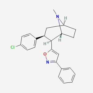 molecular formula C23H23ClN2O B1242989 5-((1R,2S,3S,5S)-3-(4-Chlorophenyl)-8-methyl-8-azabicyclo[3.2.1]octan-2-yl)-3-phenylisoxazole 