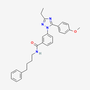 3-[3-ethyl-5-(4-methoxyphenyl)-1,2,4-triazol-1-yl]-N-(4-phenylbutyl)benzamide