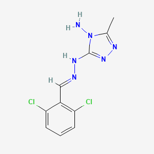 molecular formula C10H10Cl2N6 B1243009 3-[(2E)-2-(2,6-二氯苄叉亚甲基)肼基]-5-甲基-4H-1,2,4-三唑-4-胺 