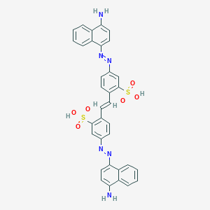 molecular formula C34H26N6O6S2 B124301 4,4'-Bis(4-amino-1-naphthylazo)-2,2'-stilbenedisulfonic acid CAS No. 5463-64-9