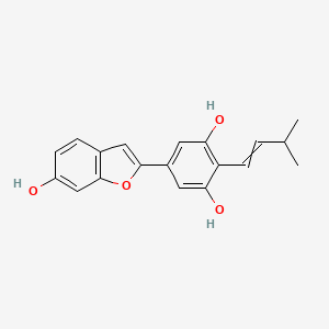 molecular formula C19H18O4 B12430104 5-(6-Hydroxy-1-benzofuran-2-yl)-2-(3-methylbut-1-enyl)benzene-1,3-diol 