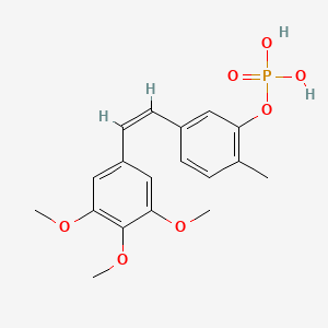molecular formula C18H21O7P B1243015 [2-methyl-5-[(Z)-2-(3,4,5-trimethoxyphenyl)ethenyl]phenyl] dihydrogen phosphate 