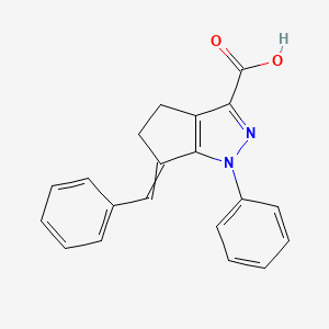 1-phenyl-6-(phenylmethylidene)-4H,5H-cyclopenta[c]pyrazole-3-carboxylic acid