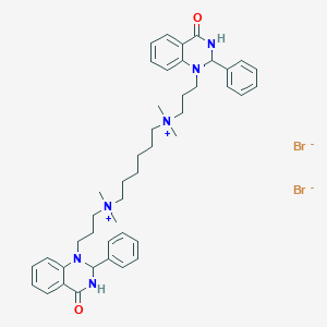 molecular formula C44H58Br2N6O2 B124304 N,N,N',N'-Tetramethyl-N,N'-bis(3-(4-oxo-2-phenyl-3,4-dihydro-2H-quinazolin-1-yl)propyl)-N,N'-hexane-1,6-diylbisammonium dibromide CAS No. 155114-46-8