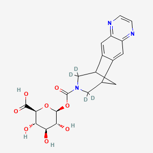 molecular formula C20H21N3O8 B12430447 Varenicline carbamoyl beta-D-glucuronide-d4 