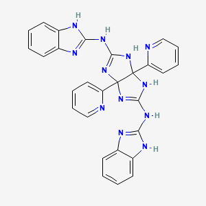 molecular formula C28H22N12 B1243049 2,5-Bis[2-benzimidazolylimino]-3a,6a-bis(2-pyridyl)-1,2,3,3a,4,5,6,6a-octahydroimidazo[4,5-d]imidazole 