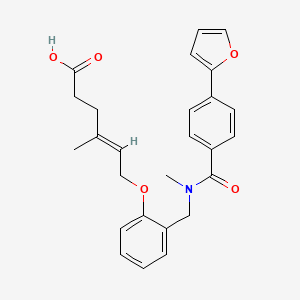 (E)-6-[2-[[[4-(furan-2-yl)phenyl]carbonyl-methyl-amino]methyl]phenoxy]-4-methyl-hex-4-enoic acid