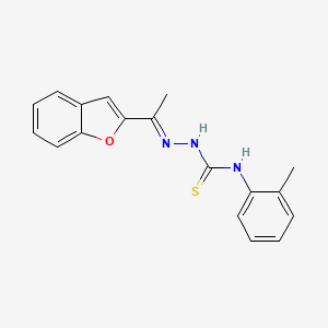 molecular formula C18H17N3OS B1243055 2-(1-(Benzofuran-2-yl)ethylidene)-N-(2-methylphenyl)hydrazinecarbothioamide (3p) 