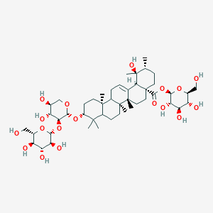 [(2R,3S,4R,5R,6S)-3,4,5-trihydroxy-6-(hydroxymethyl)oxan-2-yl] (1S,2R,4aR,6aR,6bS,10R,12aS,14bR)-10-[(2R,3S,4R,5S)-4,5-dihydroxy-3-[(2R,3S,4R,5R,6S)-3,4,5-trihydroxy-6-(hydroxymethyl)oxan-2-yl]oxyoxan-2-yl]oxy-1-hydroxy-1,2,6a,6b,9,9,12a-heptamethyl-2,3,4,5,6,6a,7,8,8a,10,11,12,13,14b-tetradecahydropicene-4a-carboxylate