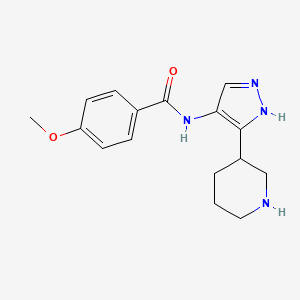 molecular formula C16H20N4O2 B12430667 4-Methoxy-N-[3-(piperidin-3-yl)-1H-pyrazol-4-yl]benzamide CAS No. 1803591-65-2