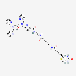 N-[2-[6-[5-[(3aS,4S,6aR)-2-oxo-1,3,3a,4,6,6a-hexahydrothieno[3,4-d]imidazol-4-yl]pentanoylamino]hexanoylamino]ethyl]-6-[[[3-[bis(pyridin-2-ylmethyl)amino]-2-hydroxypropyl]-(pyridin-2-ylmethyl)amino]methyl]pyridine-3-carboxamide