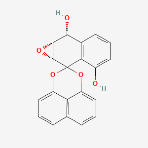 molecular formula C20H14O5 B1243083 (1'aR,7'R,7'aR)-spiro[2,4-dioxatricyclo[7.3.1.05,13]trideca-1(12),5,7,9(13),10-pentaene-3,2'-7,7a-dihydro-1aH-naphtho[2,3-b]oxirene]-3',7'-diol 