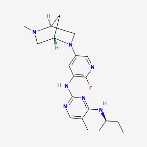 molecular formula C20H28FN7 B12430860 4-N-[(2R)-butan-2-yl]-2-N-[2-fluoro-5-[(1S,4S)-5-methyl-2,5-diazabicyclo[2.2.1]heptan-2-yl]pyridin-3-yl]-5-methylpyrimidine-2,4-diamine 