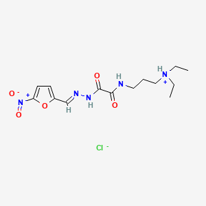 molecular formula C14H22ClN5O5 B1243095 5-Nitro-2-furaldehyde-5-(3-diethylaminopropyl) semioxamazone hydrochloride CAS No. 51415-04-4