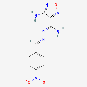 molecular formula C10H9N7O3 B1243096 4-amino-N'-[(E)-(4-nitrophenyl)methylidene]-1,2,5-oxadiazole-3-carbohydrazonamide 