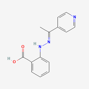 molecular formula C14H13N3O2 B1243098 2-[(2E)-2-(1-pyridin-4-ylethylidene)hydrazinyl]benzoic acid 