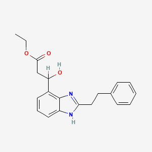 molecular formula C20H22N2O3 B1243101 ethyl 3-hydroxy-3-[2-(2-phenylethyl)-1H-benzimidazol-4-yl]propanoate 