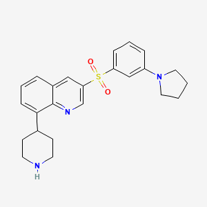 molecular formula C24H27N3O2S B12431097 8-(Piperidin-4-yl)-3-[3-(pyrrolidin-1-yl)benzenesulfonyl]quinoline 