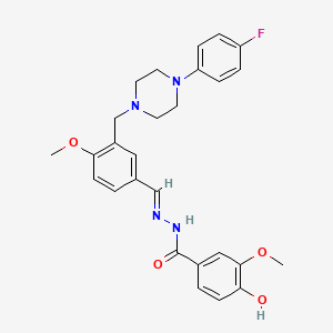 molecular formula C27H29FN4O4 B1243114 N'-[(1E)-(3-{[4-(4-氟苯基)哌嗪-1-基]甲基}-4-甲氧基苯基)亚甲基]-4-羟基-3-甲氧基苯甲酰肼 