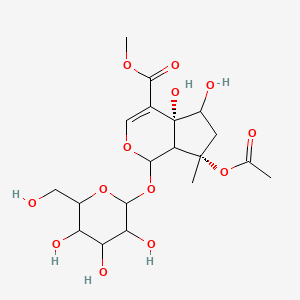 methyl (4aR,7S)-7-acetyloxy-4a,5-dihydroxy-7-methyl-1-[3,4,5-trihydroxy-6-(hydroxymethyl)oxan-2-yl]oxy-1,5,6,7a-tetrahydrocyclopenta[c]pyran-4-carboxylate