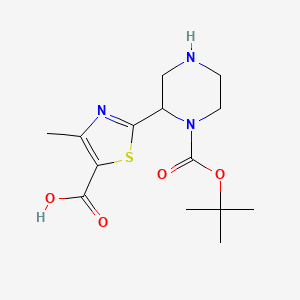 molecular formula C14H21N3O4S B12431180 2-(N-boc)piperazine-4-methyl-thiazole-5-carboxylicacid 