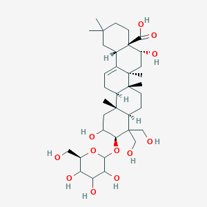 (4Ar,5R,6aR,6aS,6bR,8aR,10R,12aR,14bS)-5,11-dihydroxy-9,9-bis(hydroxymethyl)-2,2,6a,6b,12a-pentamethyl-10-[(6R)-3,4,5-trihydroxy-6-(hydroxymethyl)oxan-2-yl]oxy-1,3,4,5,6,6a,7,8,8a,10,11,12,13,14b-tetradecahydropicene-4a-carboxylic acid