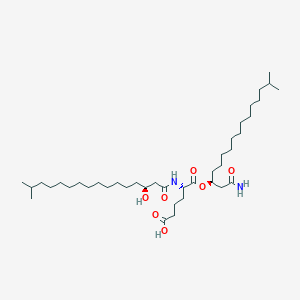 molecular formula C40H76N2O7 B1243129 (3S)-3-[(2S)-5-carboxy-2-{(3S)-3-hydroxy-15-methylhexadecanoylamino}-pentanoyl]oxy-15-methylhexadecanamide 