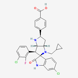 4-[(2~{r},3~{a}~{s},5~{s},6~{s},6~{a}~{s})-6'-Chloranyl-6-(3-Chloranyl-2-Fluoranyl-Phenyl)-4-(Cyclopropylmethyl)-2'-Oxidanylidene-Spiro[1,2,3,3~{a},6,6~{a}-Hexahydropyrrolo[3,2-B]pyrrole-5,3'-1~{h}-Indole]-2-Yl]benzoic Acid