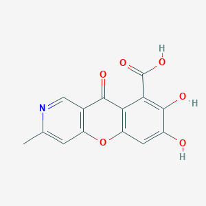 molecular formula C14H9NO6 B1243131 7,8-二羟基-3-甲基-10-氧代-10H-色烯并[3,2-c]吡啶-9-羧酸 