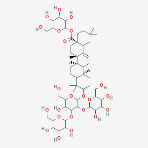 [3,4,5-trihydroxy-6-(hydroxymethyl)oxan-2-yl] (4aS,6aS,6bR,12aR)-10-[5-hydroxy-6-(hydroxymethyl)-3,4-bis[[3,4,5-trihydroxy-6-(hydroxymethyl)oxan-2-yl]oxy]oxan-2-yl]oxy-2,2,6a,6b,9,9,12a-heptamethyl-1,3,4,5,6,6a,7,8,8a,10,11,12,13,14b-tetradecahydropicene-4a-carboxylate